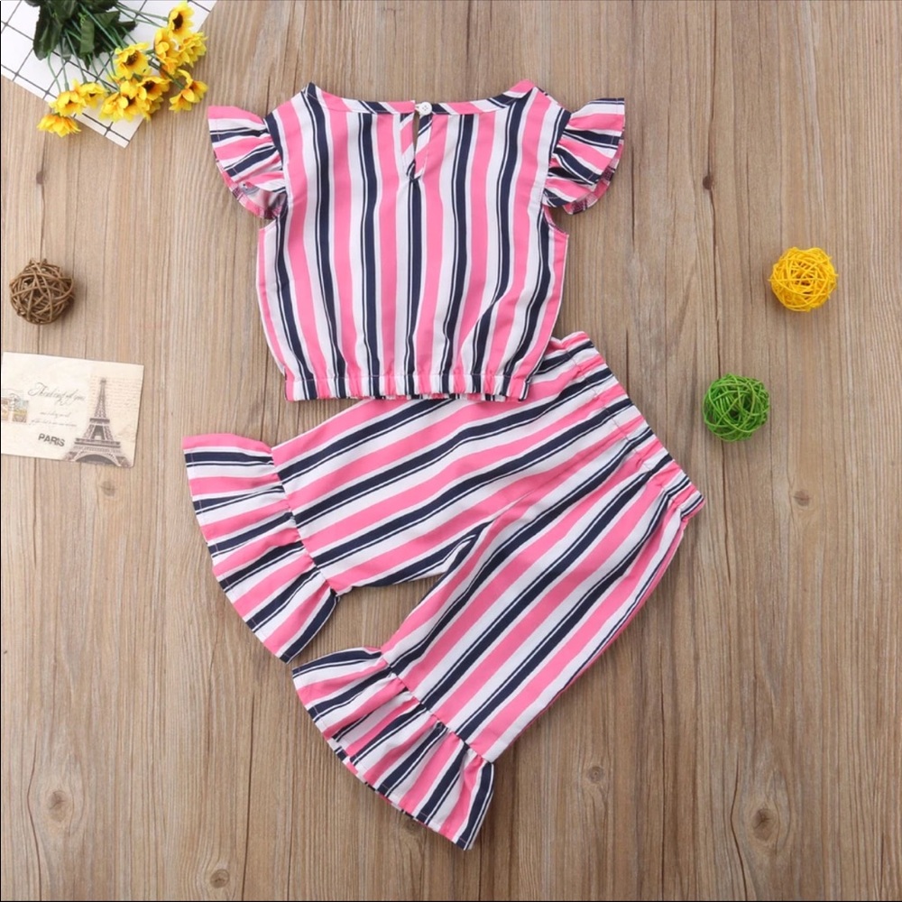 Pink 2 piece Baby Girl Outfit Top And Bottoms